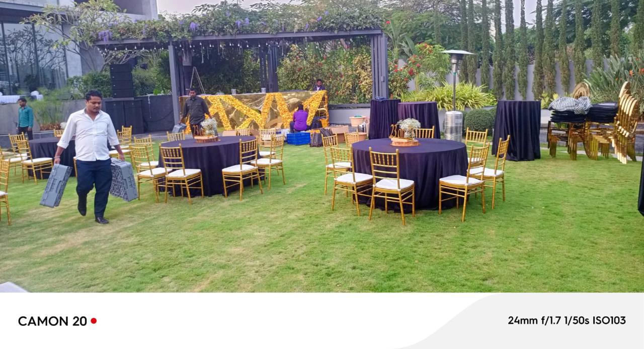 Live catering counter at a Hyderabad engagement event